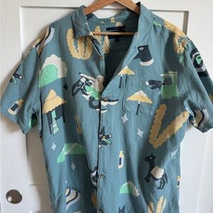 Roark Patterned Blue Short Sleeve Shirt